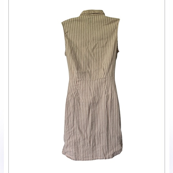 Nic & Zoe Cafe Striped Linen Blend Shirt Dress Sleeveless Excellent Size S - Picture 6 of 12